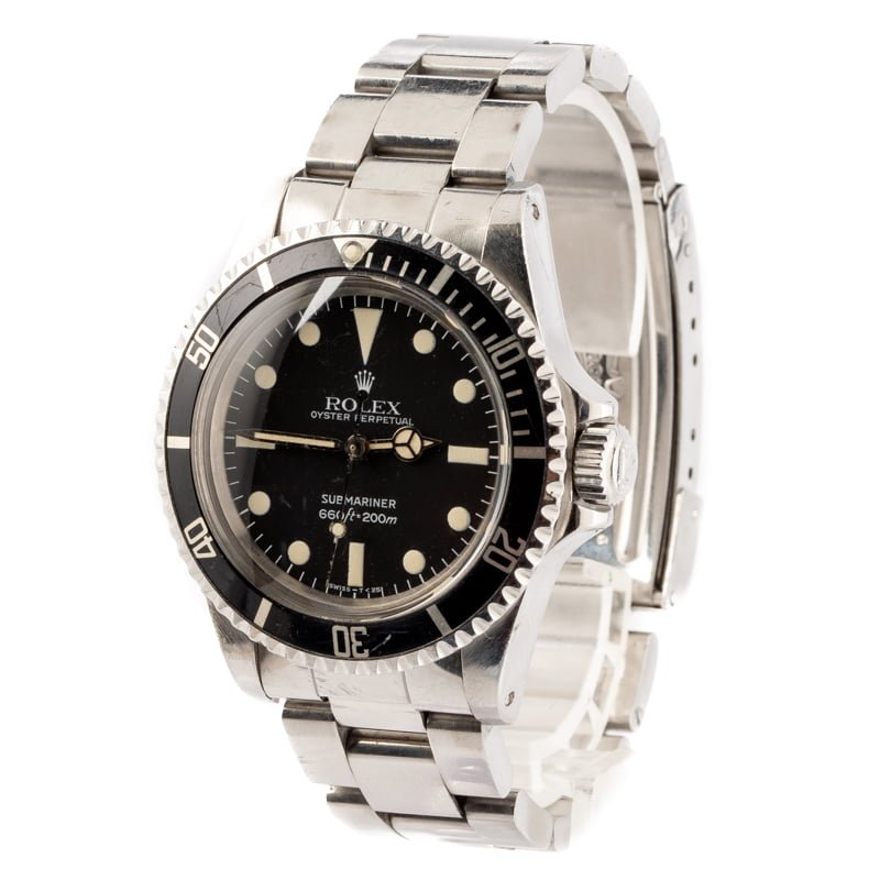 Vintage Rolex Submariner 5513 Stainless Steel Oyster