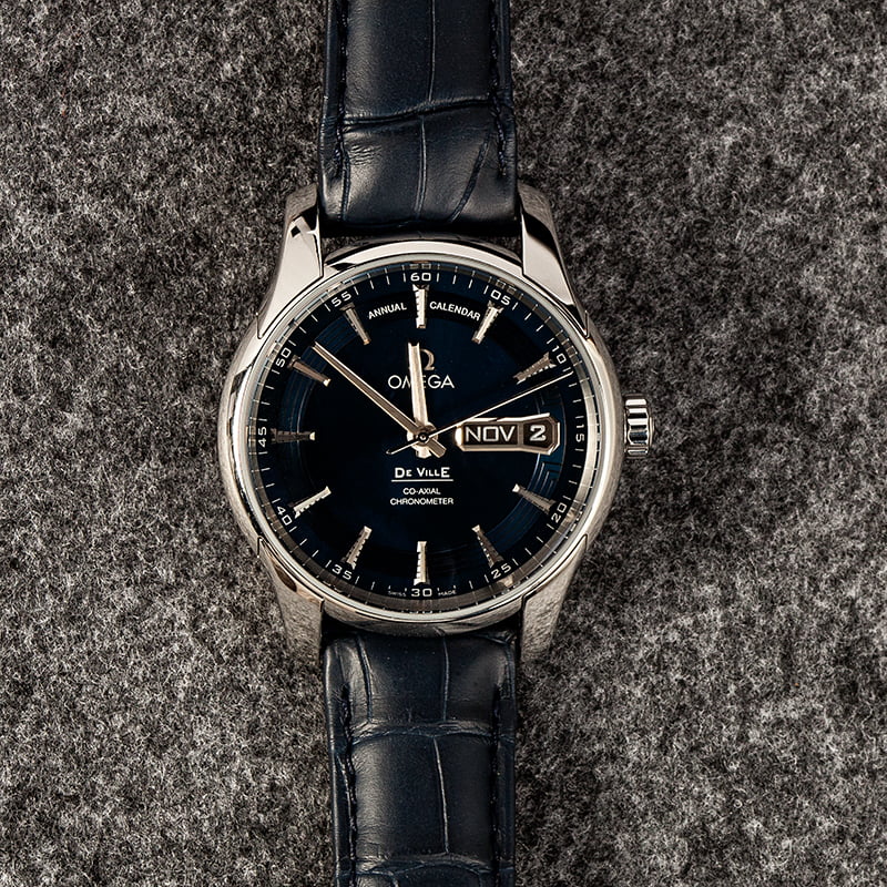 Omega De Ville Stainless Steel Blue Index Dial