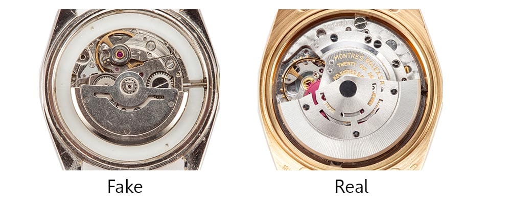 real vs fake rolex movement real vs fake rolex movements - Bob's Watches