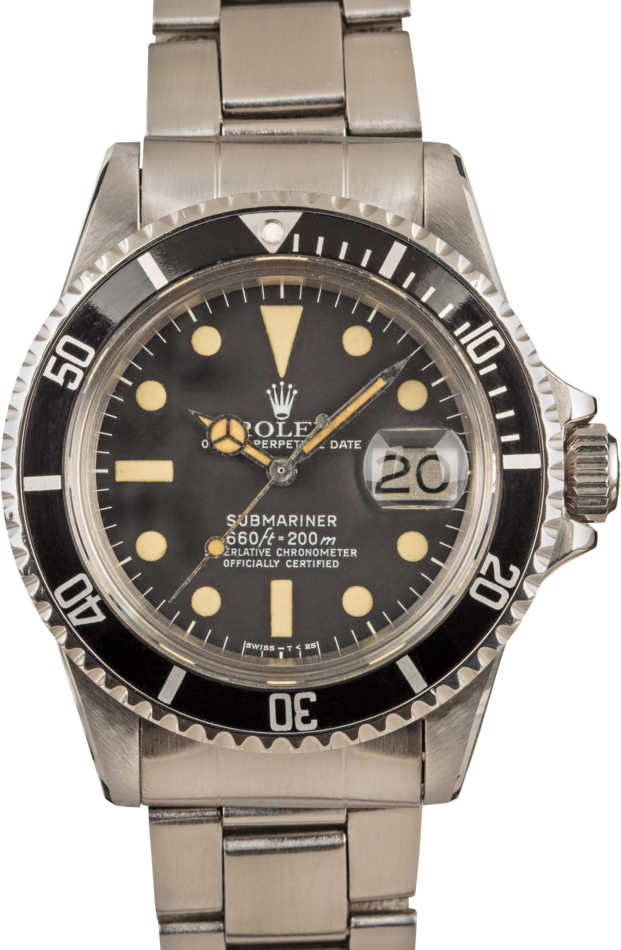 Mens Vintage Rolex Submariner 1680 Stainless Steel Black Dial