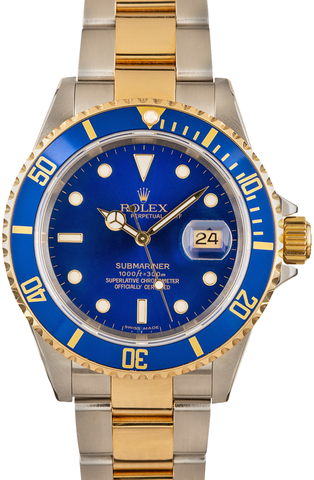 Rolex Submariner 16613 Two Tone Oyster with Gold-Thru Clasp