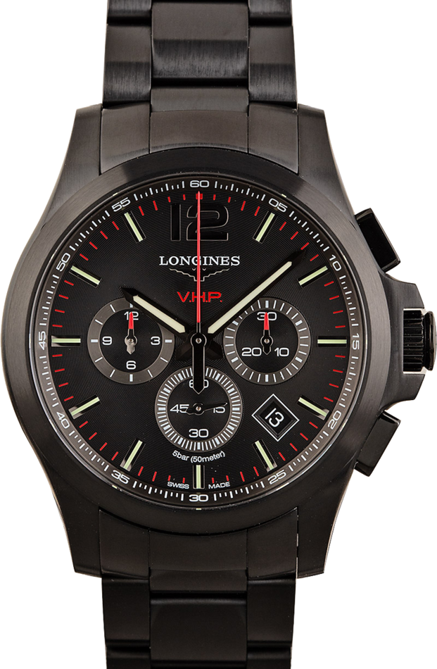 Mens Longines Conquest V.H.P. Black PVD Stainless Steel
