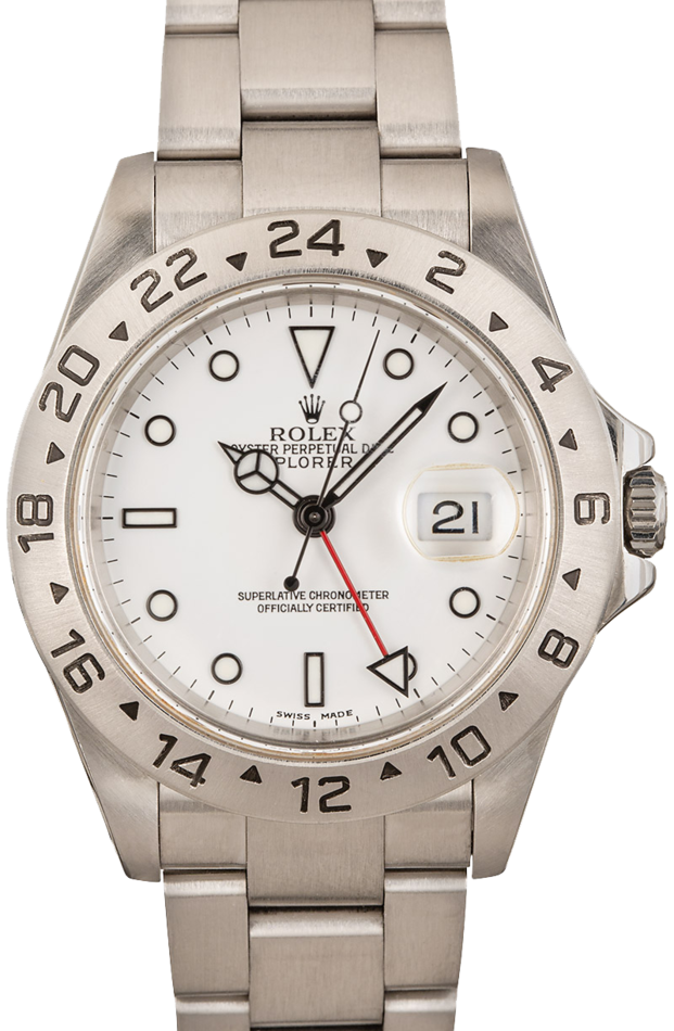 Rolex Explorer II 16570 Mens White Dial