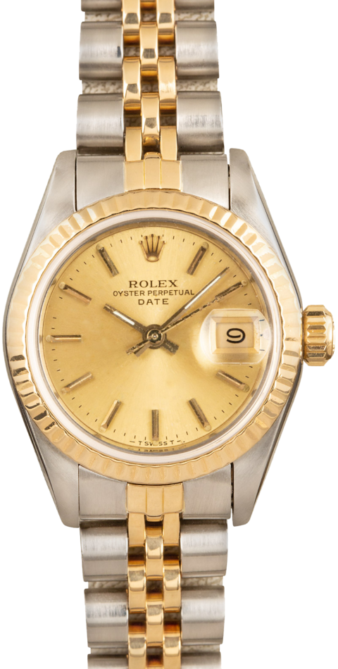 Ladies Rolex Date 69173 Champagne Dial