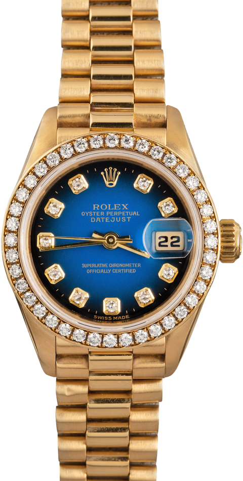 Ladies Rolex President 69178 Diamond Dial