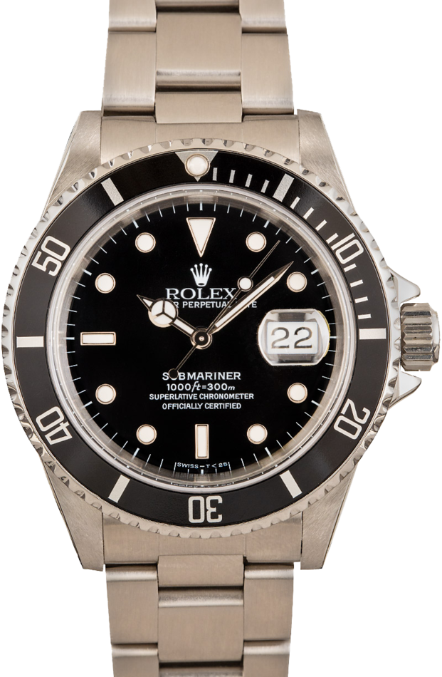 Used Rolex Submariner 16610 Black Bezel