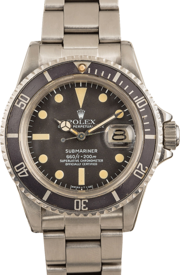 Vintage Rolex Submariner 1680 Stainless Steel Black Dial