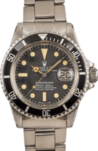 Mens Vintage Rolex Submariner 1680 Stainless Steel Black Dial