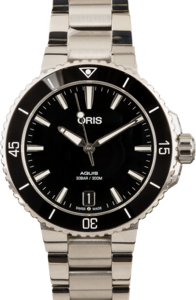 Ladies Oris Aquis Date Black Dial