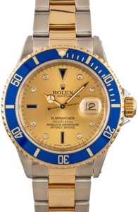 Rolex Submariner 16613 Serti Diamond Dial