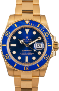 Rolex Gold Submariner 116618 Blue