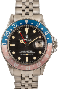 Mens Vintage Rolex GMT-Master 1675 Stainless Steel Pepsi