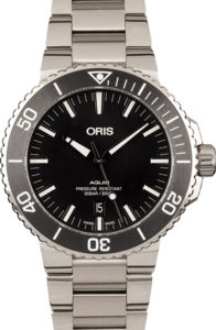 Oris Aquis Date Black Dial Steel Bracelet