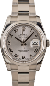Mens Rolex Datejust 116200 Silver Roman Dial