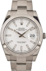 Mens Rolex Datejust 41 Ref 126300 White Dial