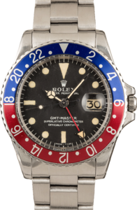 Vintage Rolex Pepsi GMT-Master 1675 Black Dial