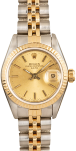 Ladies Rolex Date 69173 Champagne Dial