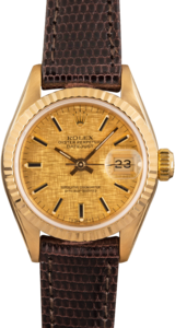 Ladies Rolex Datejust 69178 Champagne Linen Dial