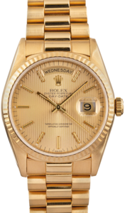 Rolex 18K Gold President 18238 Tapestry Dial