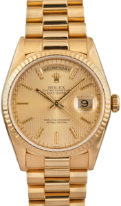 Rolex 18K Gold President 18238 Tapestry Dial