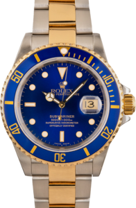 Mens Rolex Submariner 16613 Blue Dial