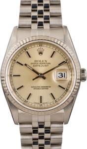 Pre-Owned Rolex Datejust 16234 Silver Index Dial