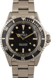 Vintage Rolex Submariner 5513 Stainless Steel Black Dial