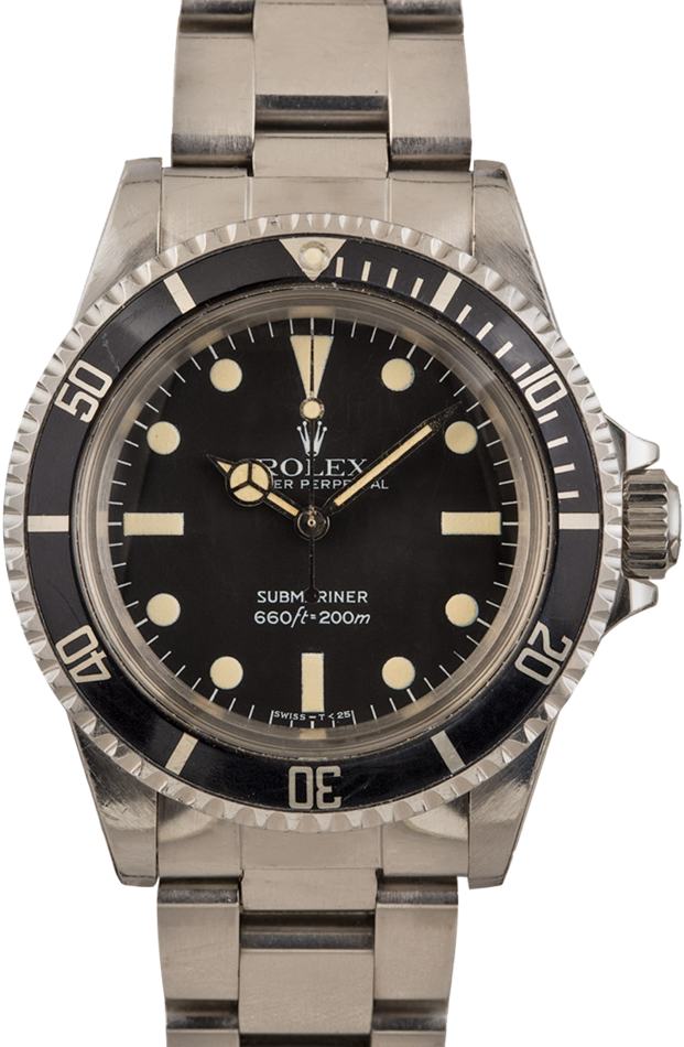 Vintage Rolex Submariner 5513 Stainless Steel Oyster